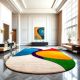 Handmade Multicolor Wave Abstract Living Room Rug